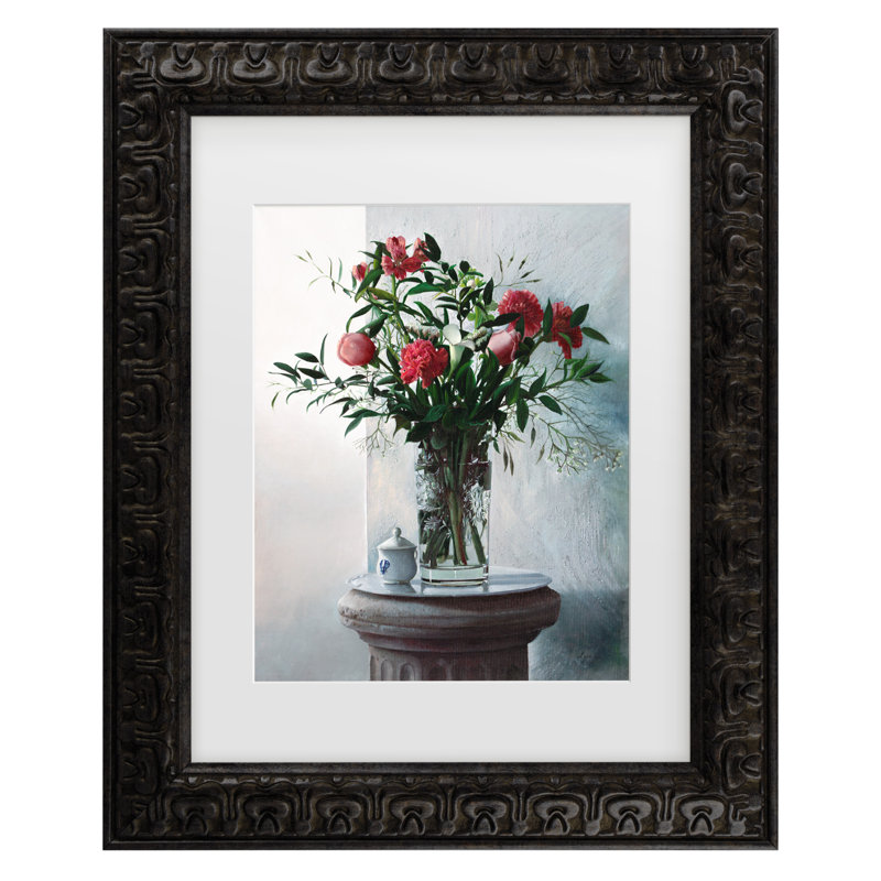 Fiori Sulla Colonna par Dank Weitzen, H 23,5 po x l 19,5 po x P 0,625 po, Or foncé