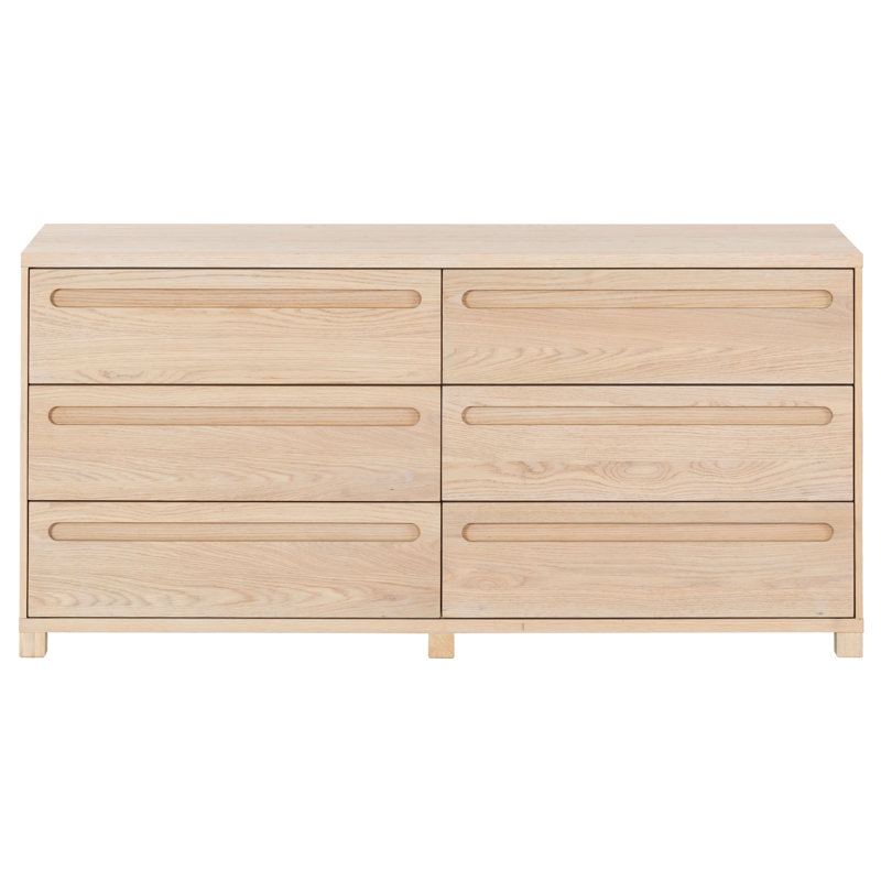 Tobiette 6 Drawer Wood Dresser, Oak