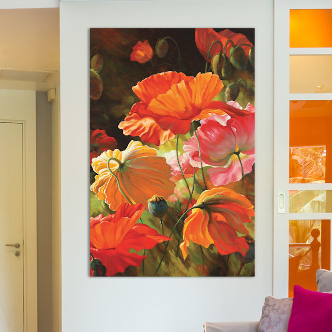 « printemps fleurs »-impression sur toile tendue, H 8 po x l 12 po x P 0,75 po
