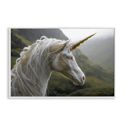 Ornement de licorne celtique encadrée, estampe numérique, design par The Wands Want