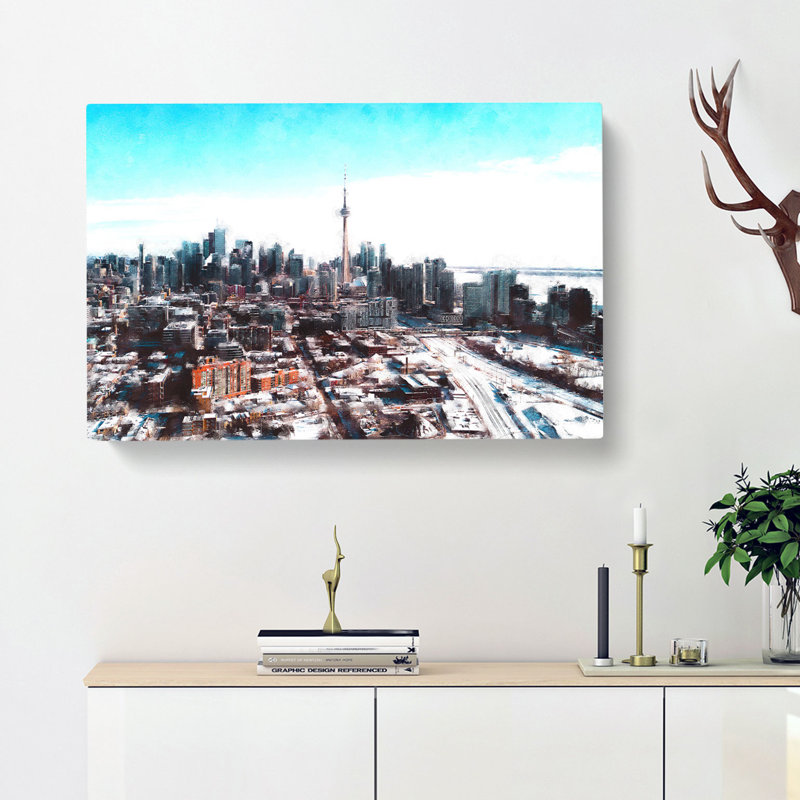 Snowy Toronto Painting - Wrapped Canvas, 60cm H x 91cm W x 3cm D