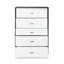 Commode 5 tiroirs blanche et espresso