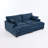 Oversized Upholstered Blue Chenille Sleeper Sofa Bed Lounge sofa with Armrests & Throw Pillows-2021870858