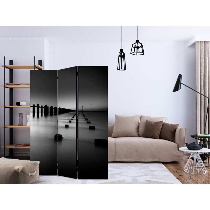 Grith 135cm W x 172cm H 3 - Panel Solid Wood Folding Room Divider