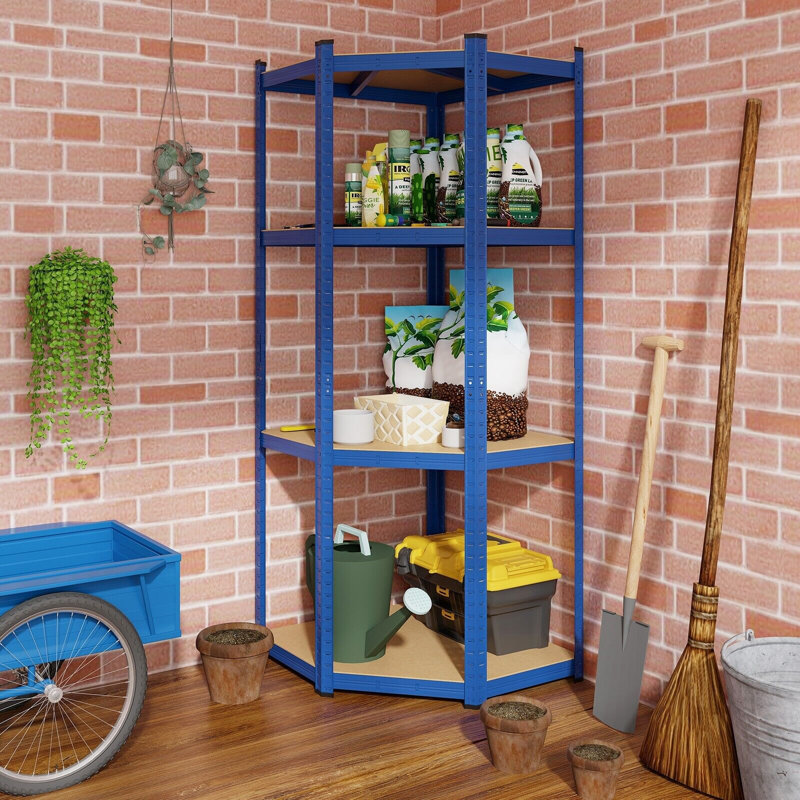 Ekanta 100 cm W Shelving Unit, Blue/Natural
