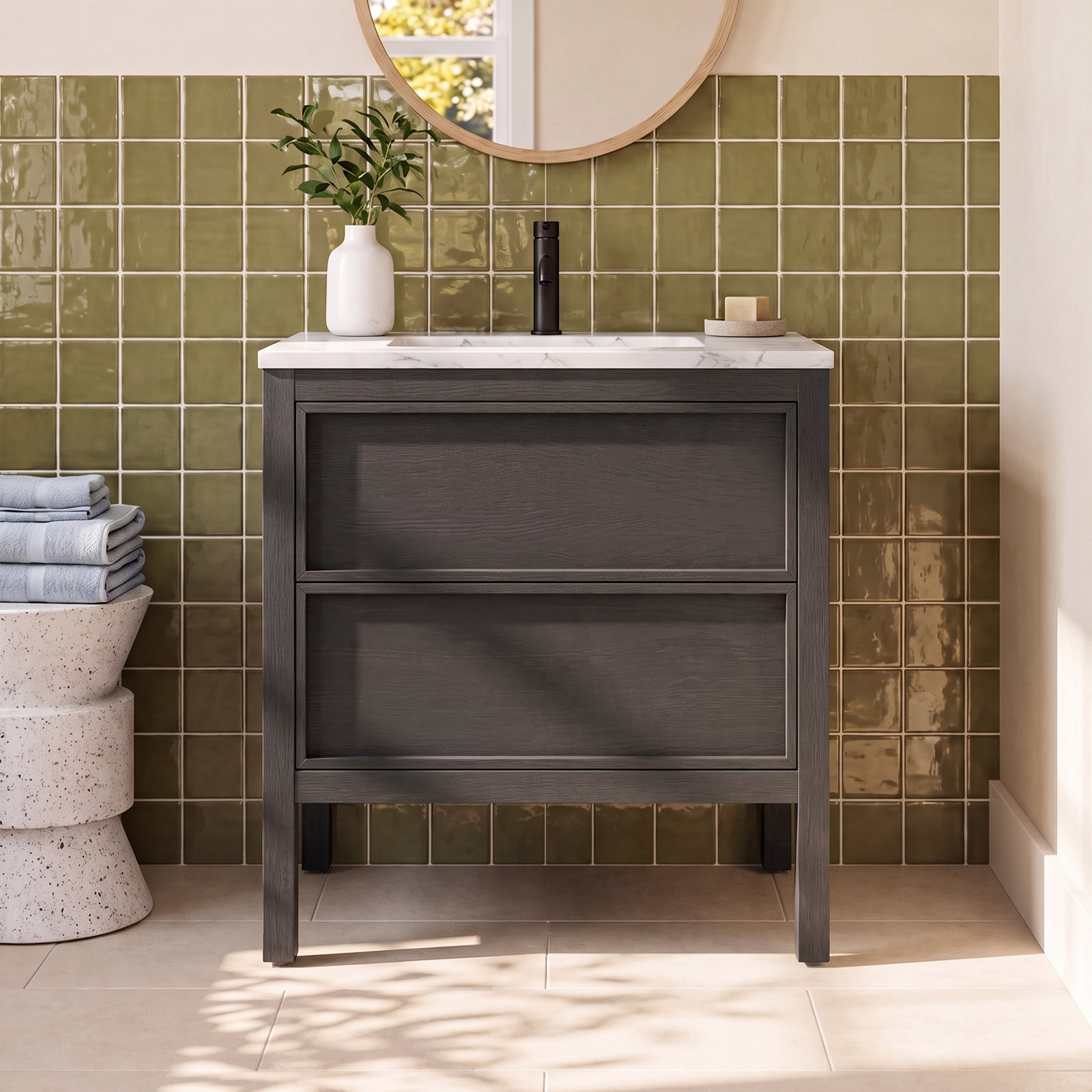 Gonzalo 24'' Single Bathroom Vanity, Charcoal