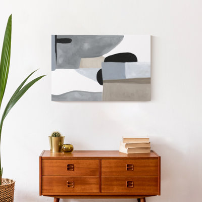 Gris et bleus abstrait - peinture