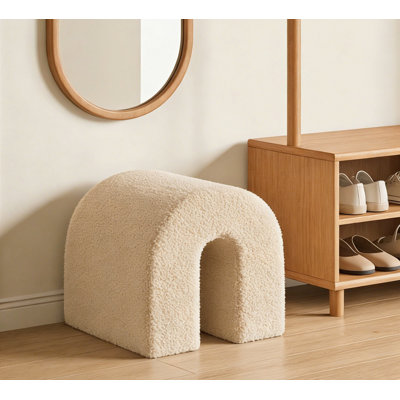 N-Shaped Accent Upholstered Ottoman