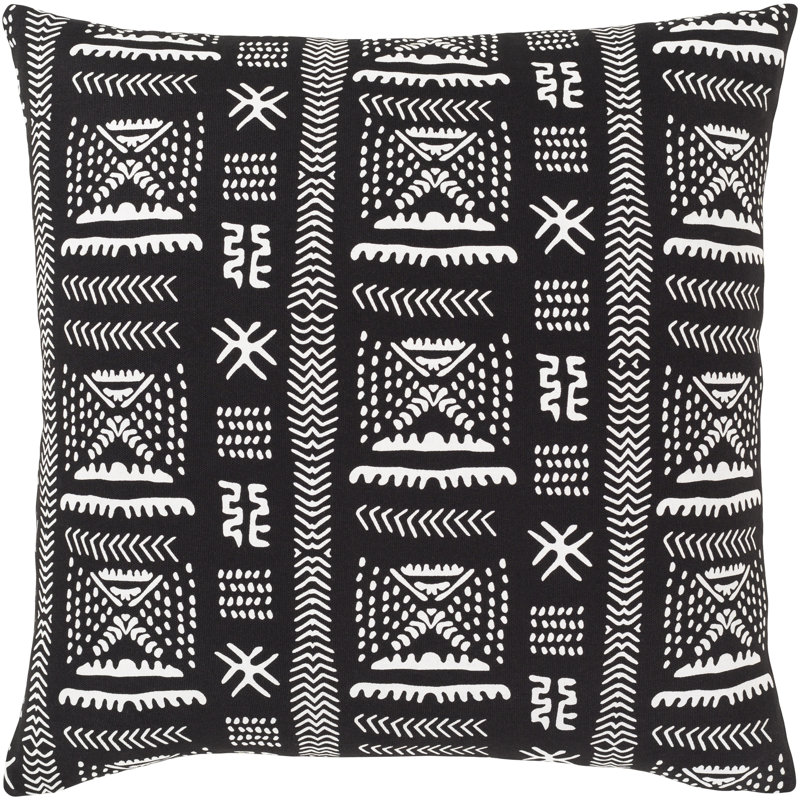 Hetrick Cotton Throw Pillow, Polyester/Polyfill, White