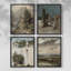 «Vintage Landscape CCIV», 4 pièces sur papier-463053427-463053426