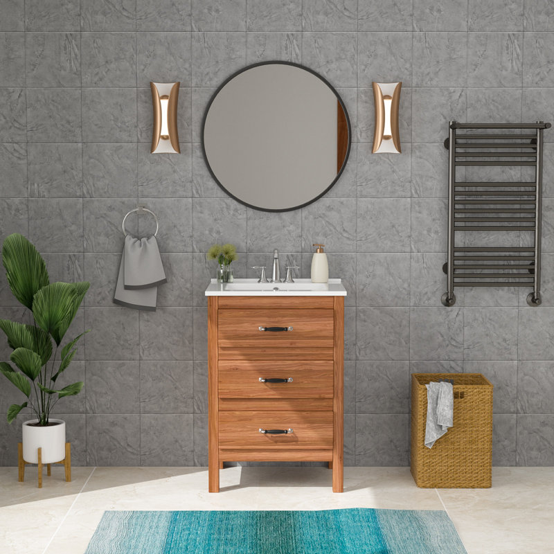 24'' Ceramic Single Bathroom Vanity Top with Sink