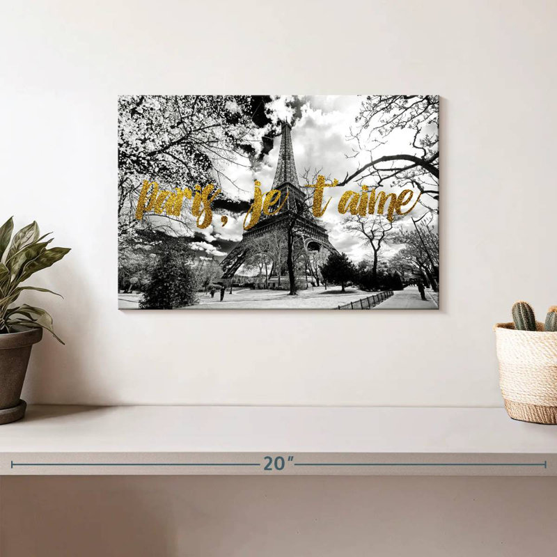 Tour Eiffel Paris Je T'Aime, H 8 po x l 12 po