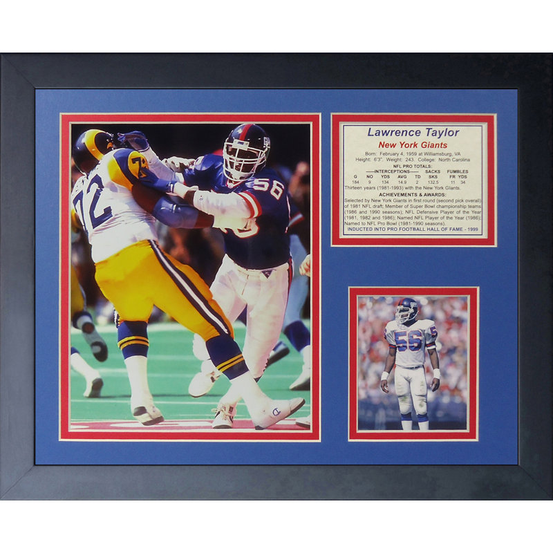 Souvenirs encadrée lawrence taylor