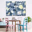 Motif botanique bleu, reproduction sur toile-93059972