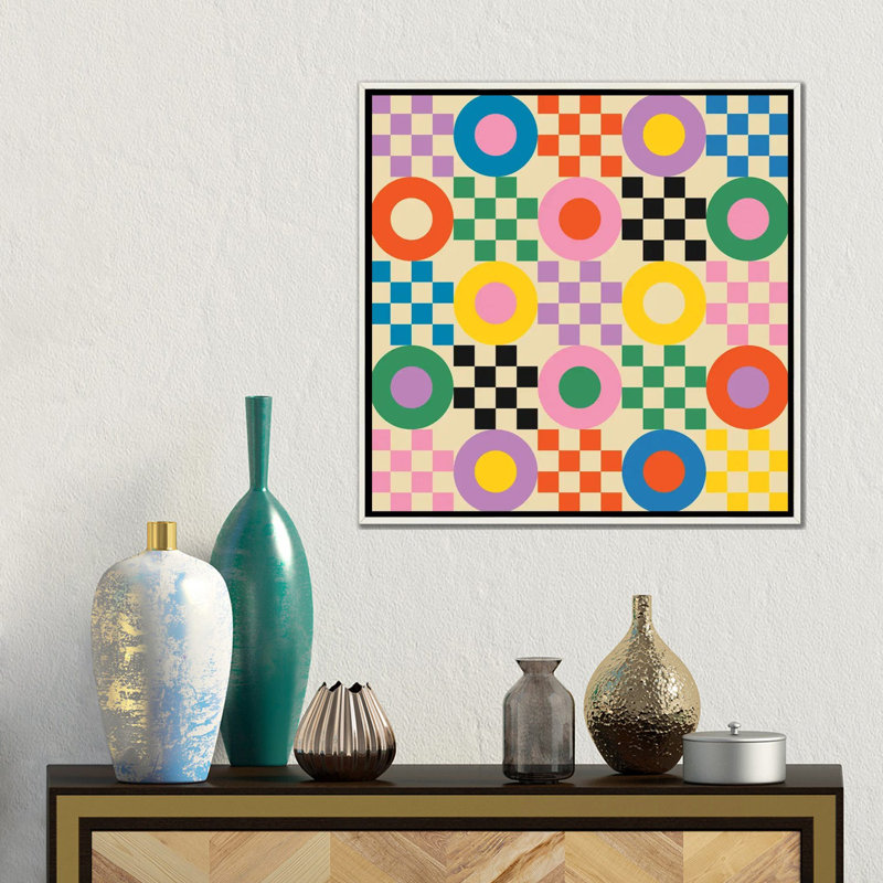 «Lucky Checkerboard», reproduction d'art sur toile encadrée, H 18 po x l 18 po, Toile à cadre flottant sans passe-partout
