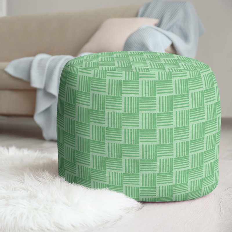 repose-pieds à rayures classic basketweave, Vert