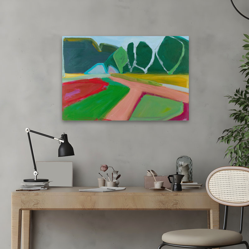 Sentiers de jardin communautaire - Art contemporain de paysages, H 16 po x l 24 po
