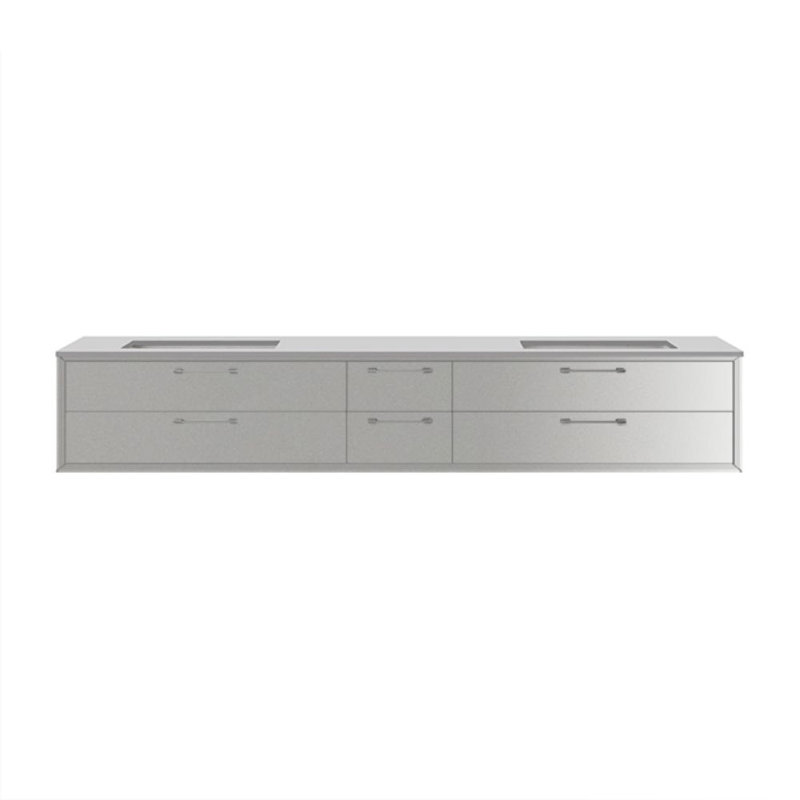 Gemelli 71.75'' W Double Bathroom Vanity Base, Gloss Ardesia