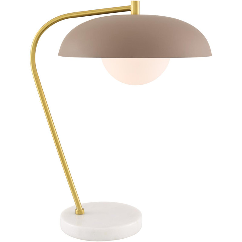 Barrile Farmington Table Lamp, White, Taupe