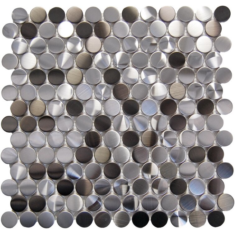 Stainless Steel Penny Pebble Metal Mosaic Tile