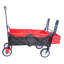Chariot de jardin pliant portatif - Chariot extérieur avec frein de secours à roue avant et capacité de charge de 150 livres - rotation du porte-gobelet pliable noir + rouge