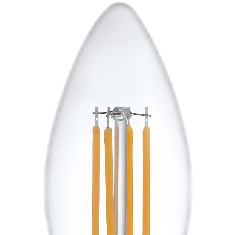 4.5W C35 LED Candelabra Bulb, 40W Equivalent, Dimmable, 2700K Warm White (Clear Glass)