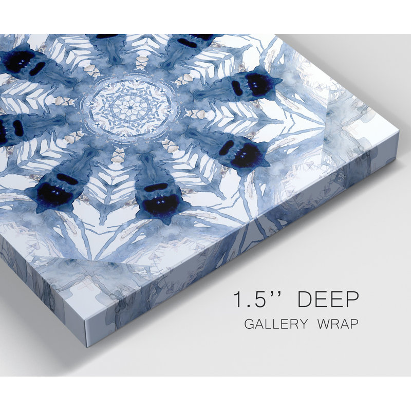 Indigo Kaléidoscope III - ensemble de 2 reproductions d'art sur toiles tendues, H 16 po x l 32 po x P 1 po