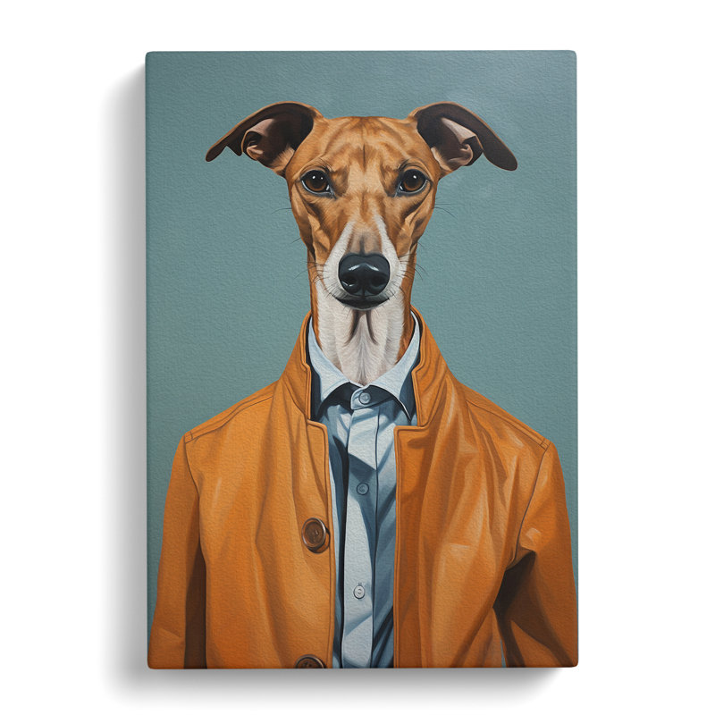 Whippet Minimalism Art - Wrapped Canvas, 50cm H x 35cm W x 3cm D