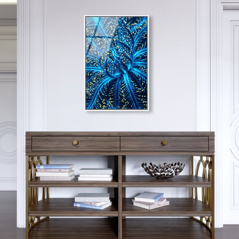 Neon Bloom Print by Oliver Gal, 16"H x 11"W, White Floater Frame