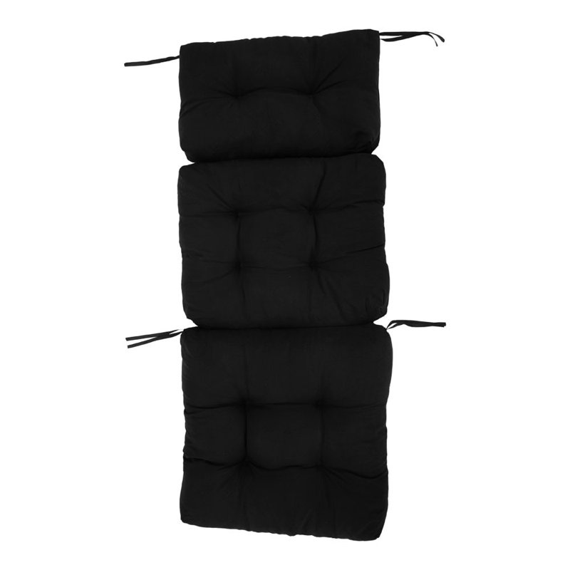 Adirondack Patio Seat/Back Cushion, Black Polyester