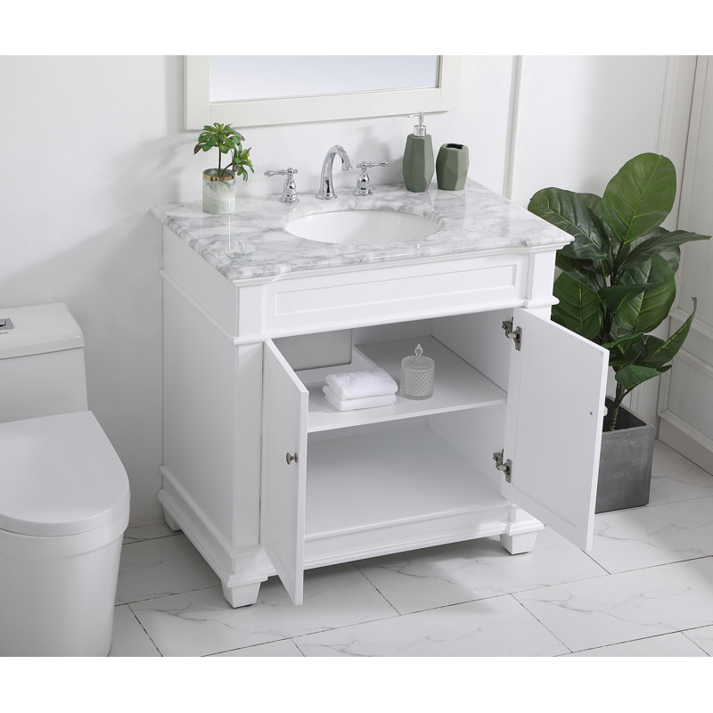 Ensemble de meuble-lavabo simple 36 po Lydie, Blanc