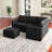 Aubade L-Shape Sectional Sofa Storage Couch With Removable Ottomans-497180722