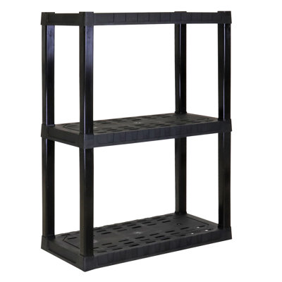 Natalyah 3-Tier Heavy Duty Storage Shelving Unit for Garage, Pantry & Utility Room, 30" W x 14" D x 39" H, Black