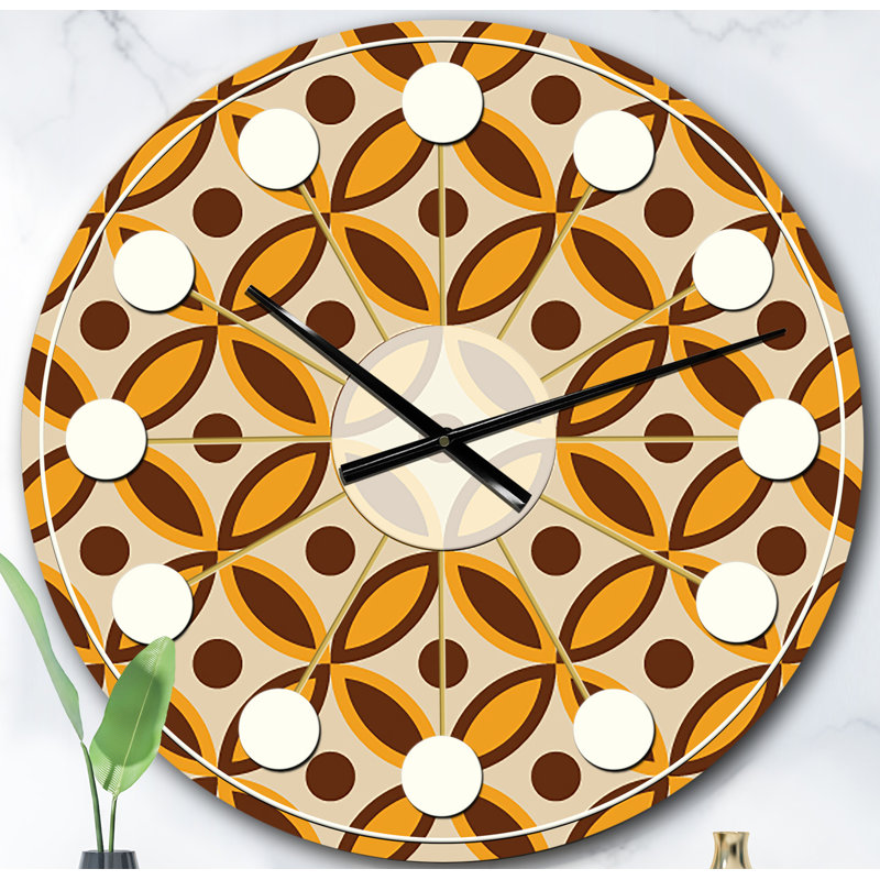 Horloge murale rétro Mid-Century, Surdimensionné