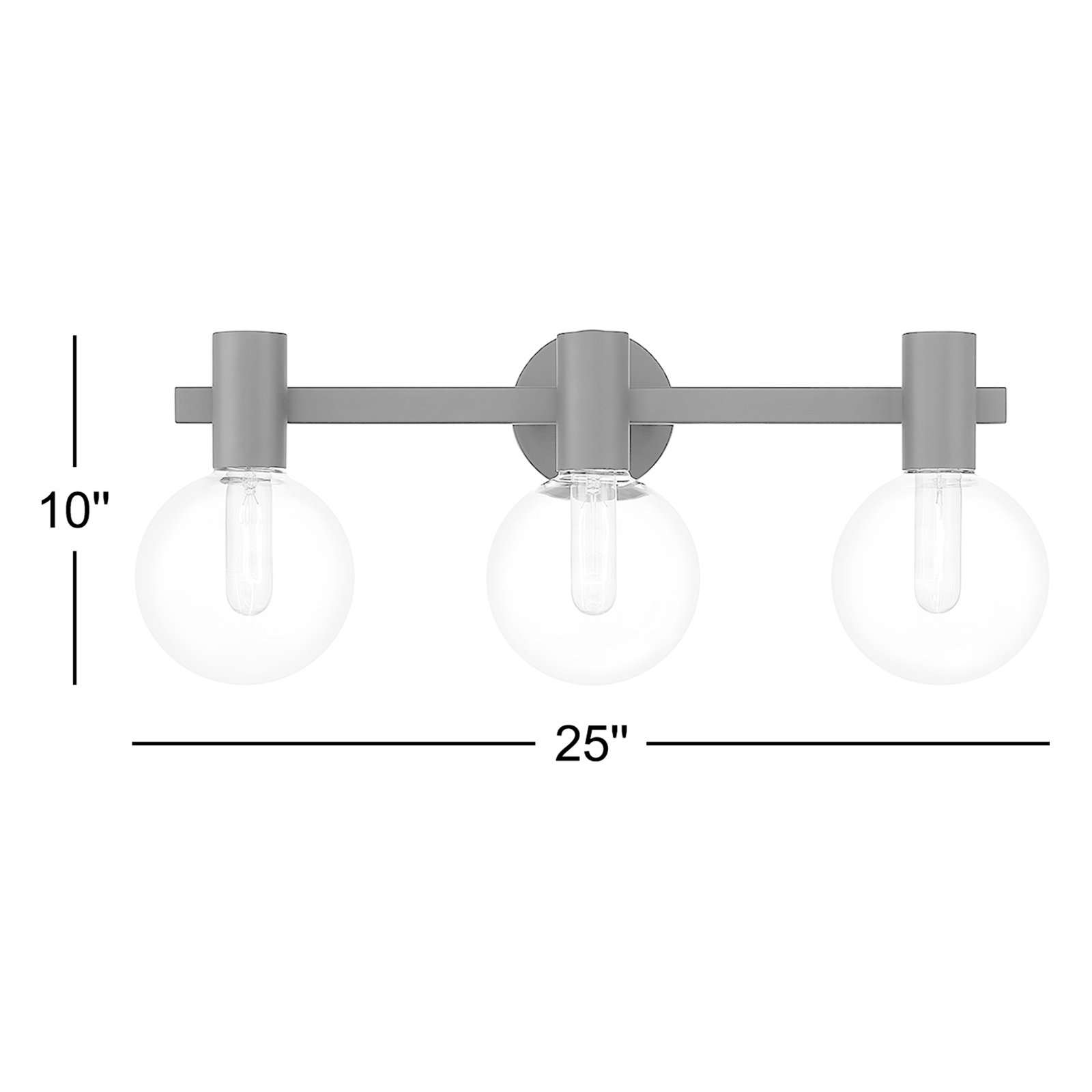 Ryenne 4 - Light Vanity Light, Gold, 10" H x 25" W x 25" D, 3 Lights