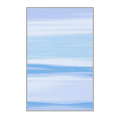 Tapis bleu / mauve / blanc en polyester tissé à plat à la machine Aaira