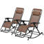 Ensemble de 2 chaises berçantes pour l'extérieur Outsunny, fauteuil inclinable et inclinable pliable avec coussin et porte-gobelet