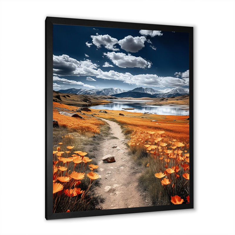 Road In The Wilderness II - impression sur toile florale, Cadre photo noir, H 44 po x l 34 po x P 1,5 po