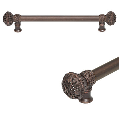 Juliane Grace 18 inches c.c. with 5/8 smooth center long pull large finial in Antique Brass