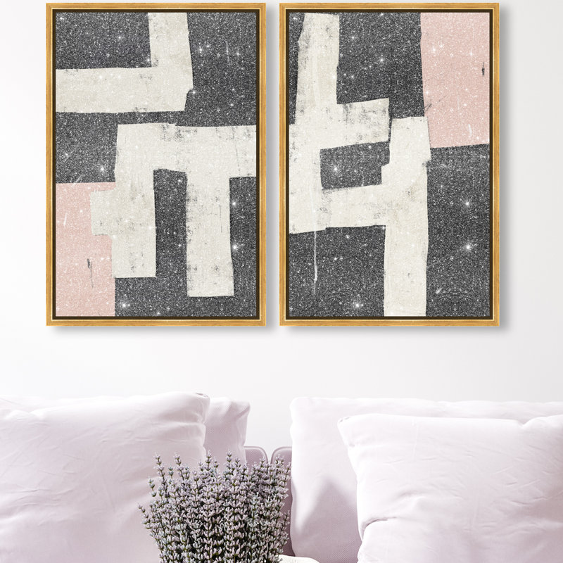 Placed Together Set Set by Oliver Gal, 17"H x 25"W, Gold Floater Frame