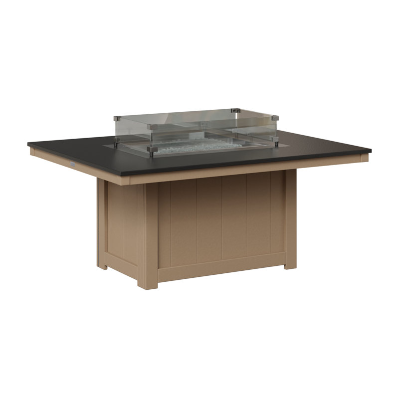 Foyer de table rectangulaire Berlin Gardens Donoma, Plateau martelé noir avec base en bois vieilli