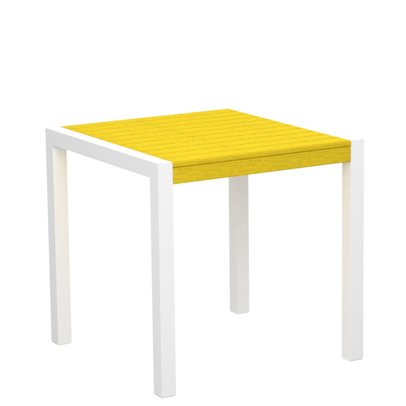 Table de salle à manger POLYWOOD MOD, Citron, Bronze texturé, L 29,75 po x P 29,75 po