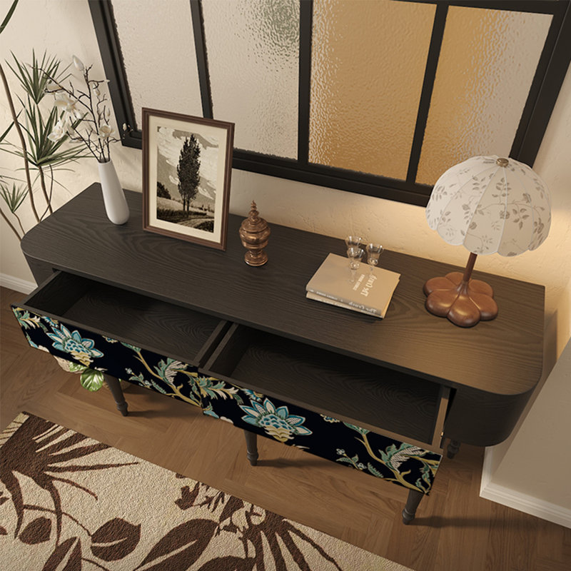 Table d'entrée moderne en bois avec tiroirs, H 31,5 po x l 55,12 po x P 15,75 po
