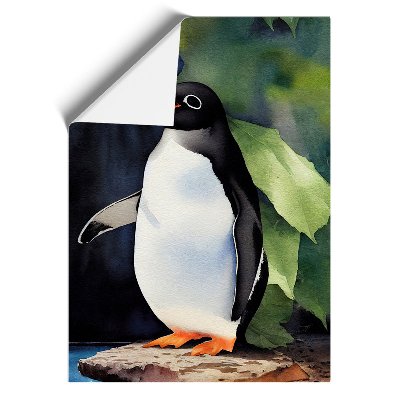 Penguin In Watercolour No.5 - Wall Art, Paper, 42cm H x 29.7cm W, No Matte