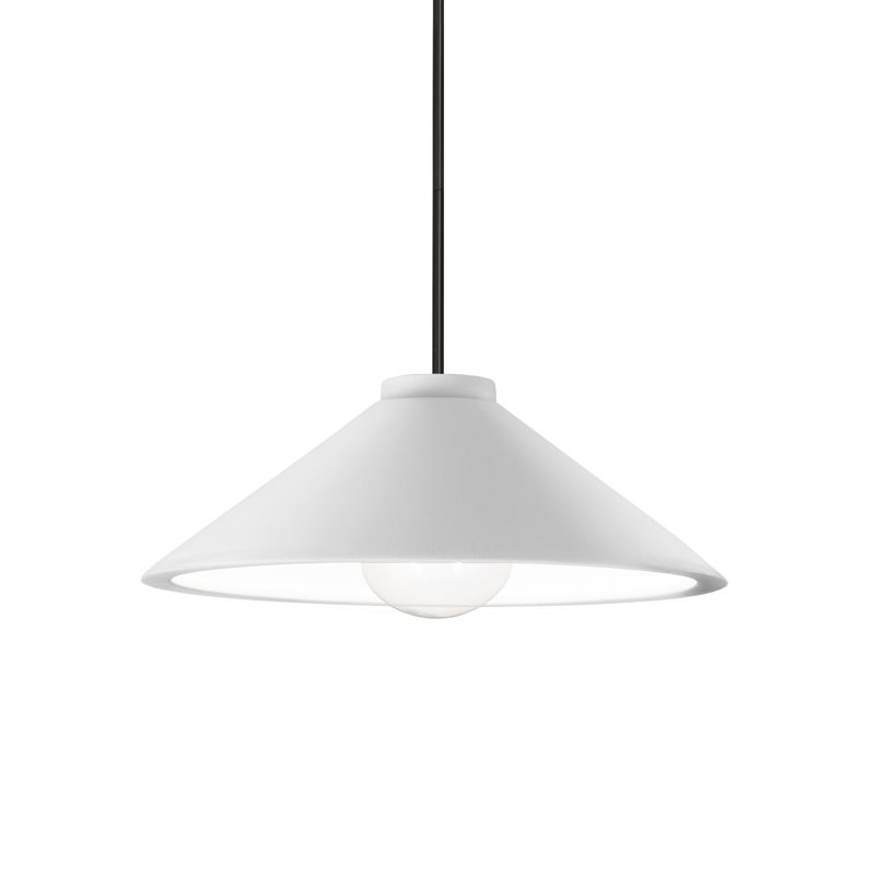 Suspension trapézoïdale - tige rigide, Noir mat, Incandescente (non incluse), Ciel à minuit / blanc mat