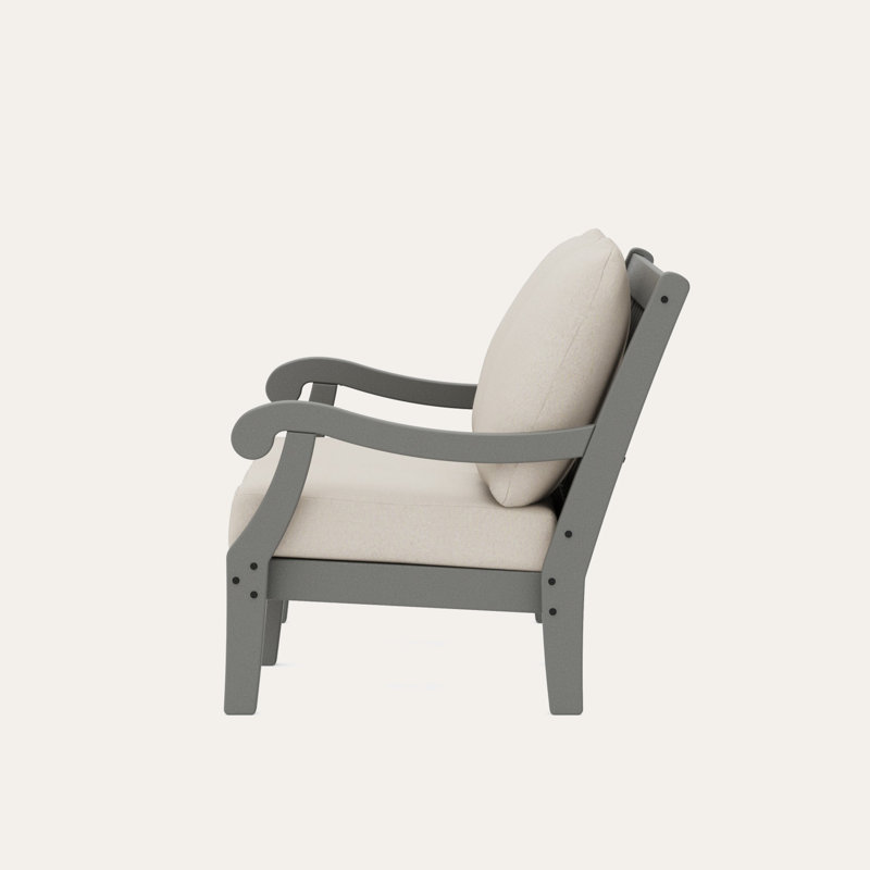 Causeuse POLYWOOD x Birch Lane Verlyn, Coussin en toile de jute Dune / structure gris ard