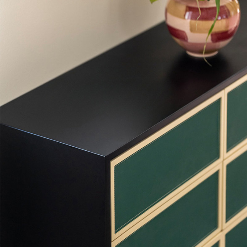 Modern Simple Boxwood Entrance Cabinet Solid Wood 62.9'' W 9 - Drawer Dresser