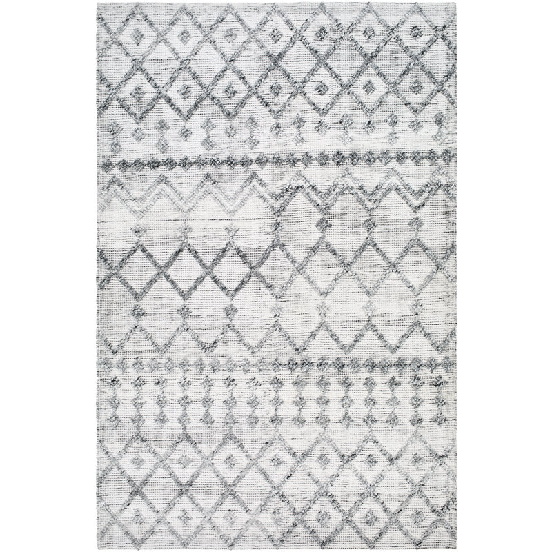 Aney Geometric Indoor / Outdoor Rug, Rectangle 2' x 3', Gray