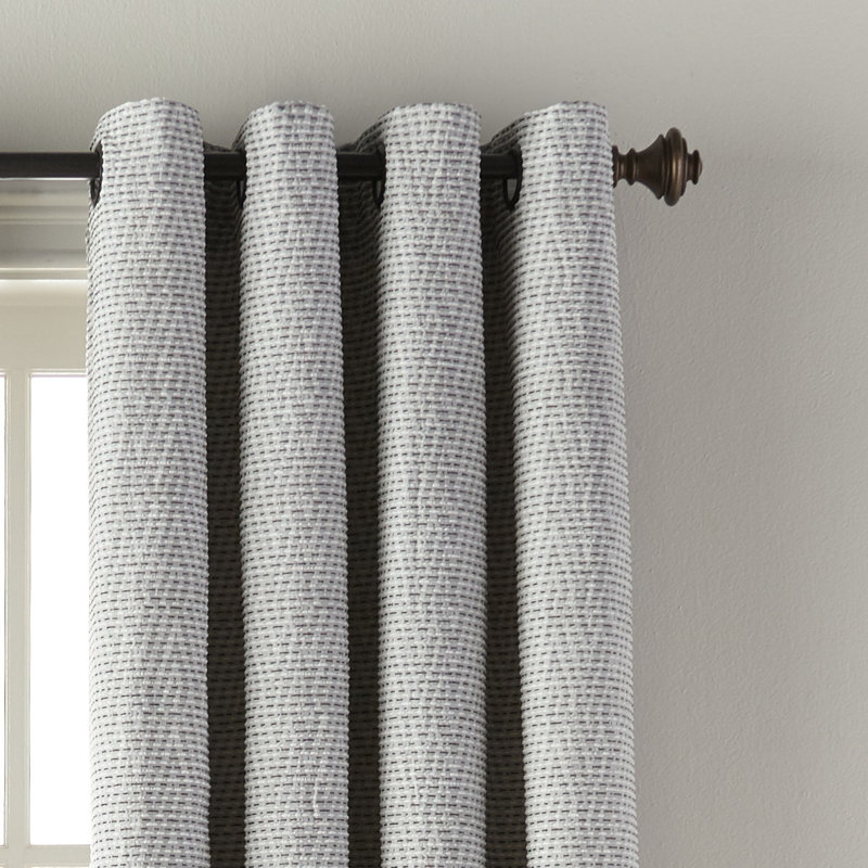 Bloomsdale Semi Sheer Curtain Single Panel, Anthracite
