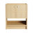 Bathroom Vanity With Vessel Sink, Wall-Mounted Floating White Rectangular Acrylic Integrated Basin Without Faucet, Striped Shelves Layer, Natural Woodgrain Colour